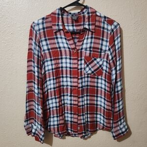 Fabulous Eddie Bauer Size XS Plaid Button-Up Shirt B35 BY